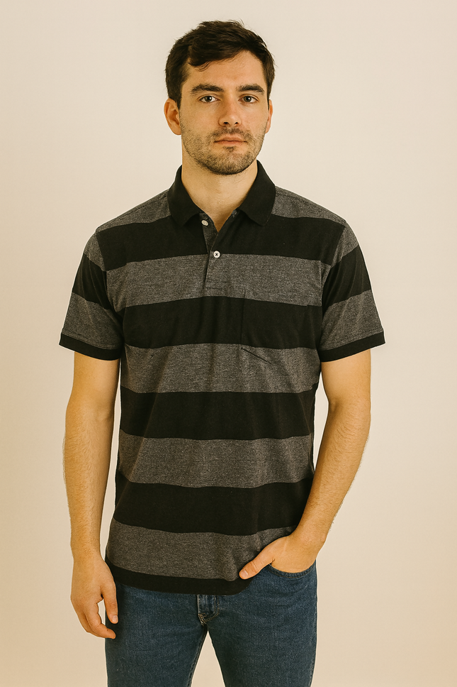 Men's Casual Black and Dark Gray T- Shirt - XXS size