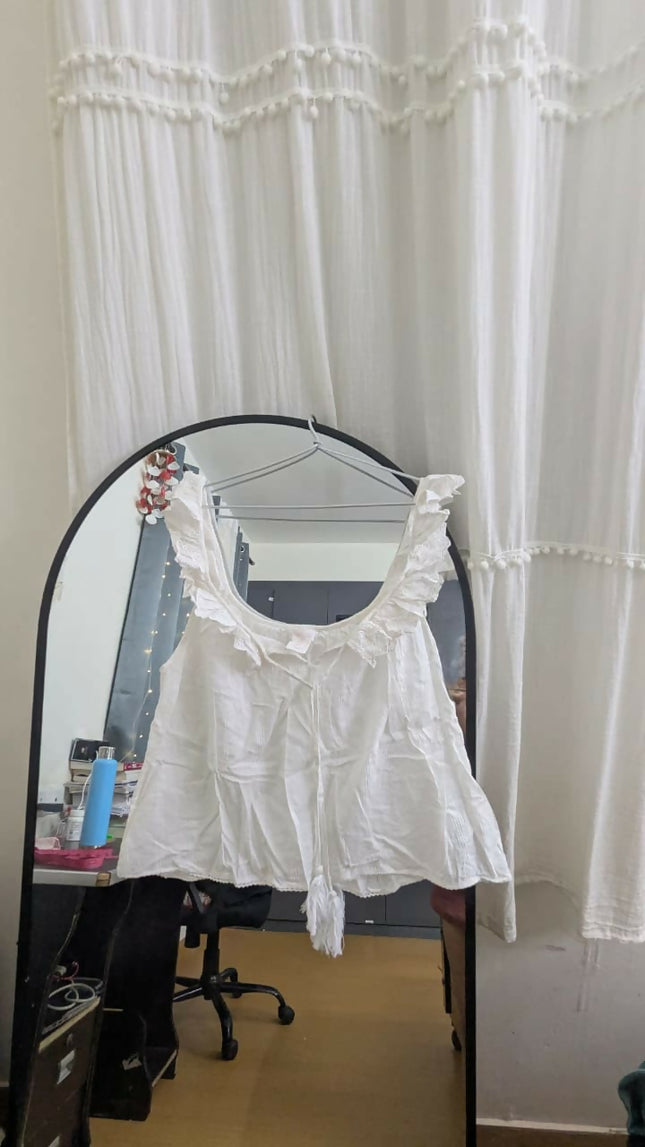 Women's Nightsuit White Cotton - S size