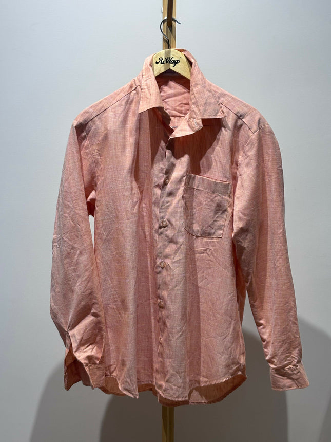 Men's Casual Light Coral Orange Shirt - XL size