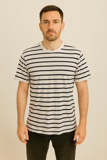 Men's Casual White T-Shirt - L Size