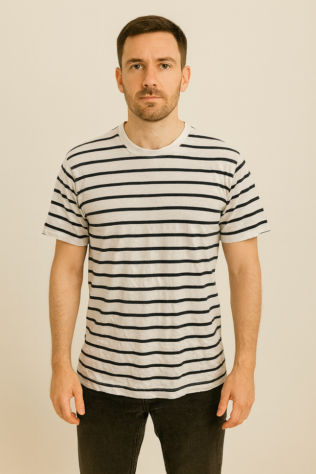 Men's Casual White T-Shirt - L Size