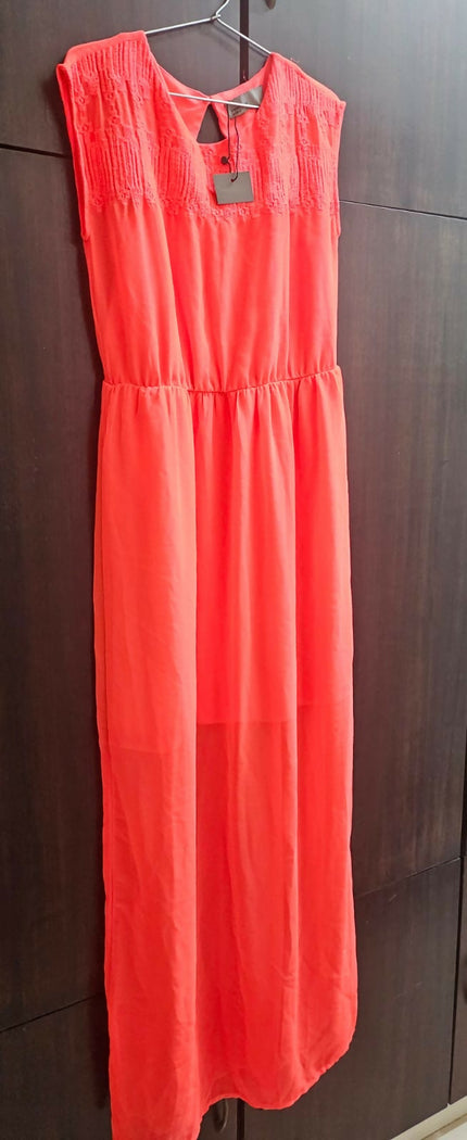 Women's Casual Peach Dress - S Size