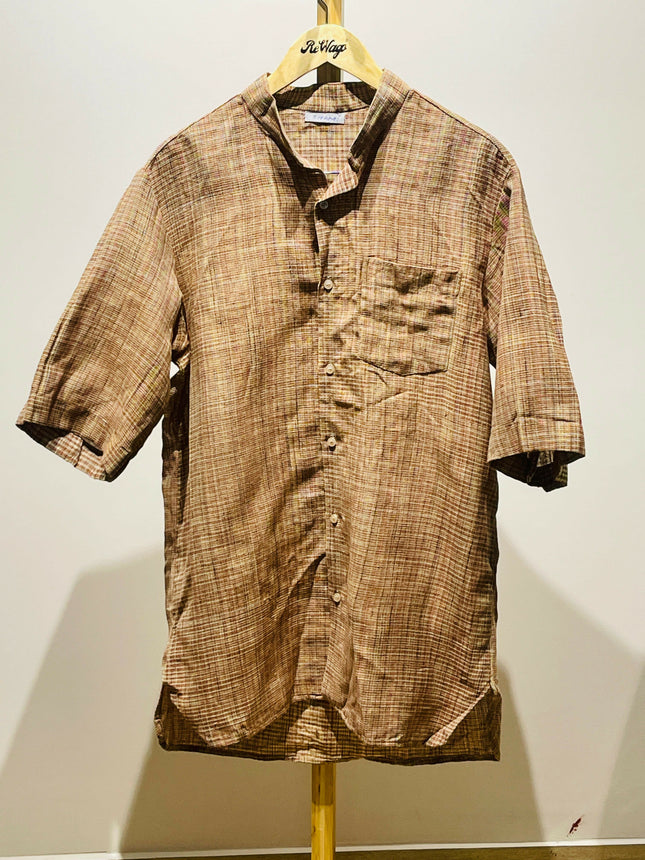 Men's Casual Warm Brown Shirt - XXL size