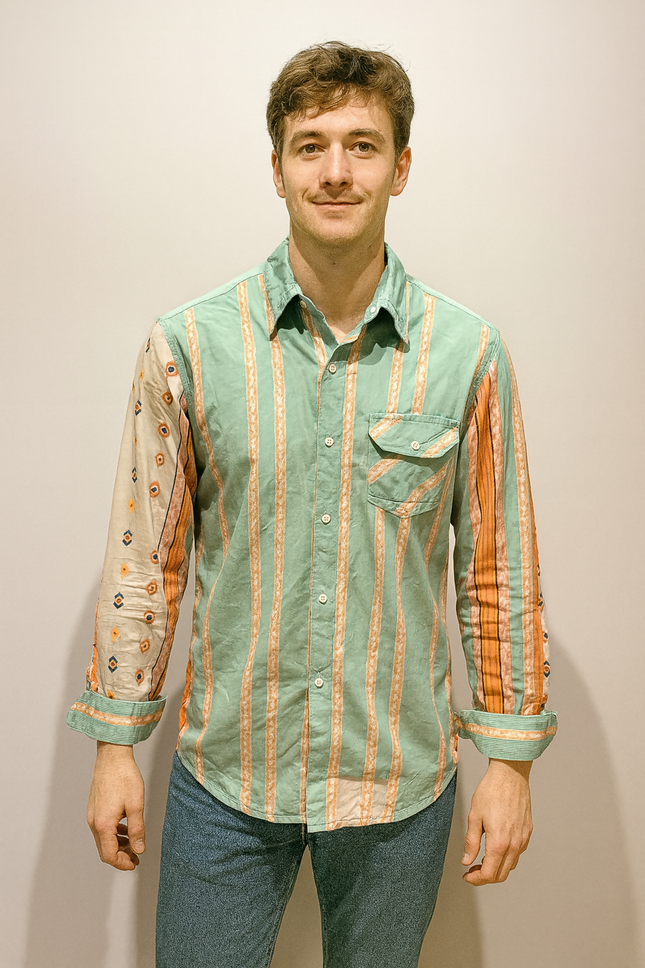 Men's Casual Green Shirt - L Size