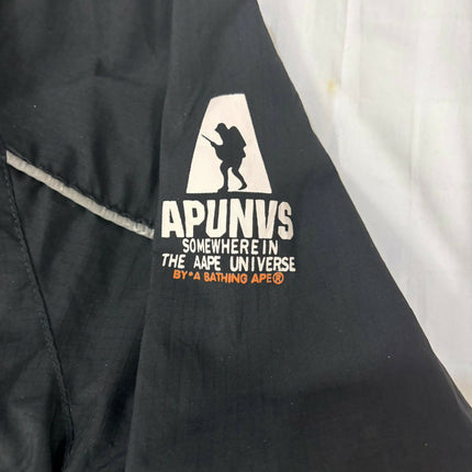 AAPE BY A BATHING APE® Black Hooded Jacket with Logo Text - L Size