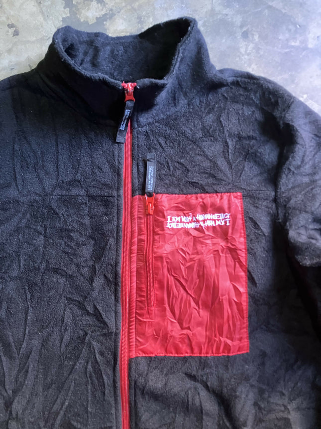 IAMNOTHUMANBEING Men's Fleece Black jacket(Sherpa) - L Size