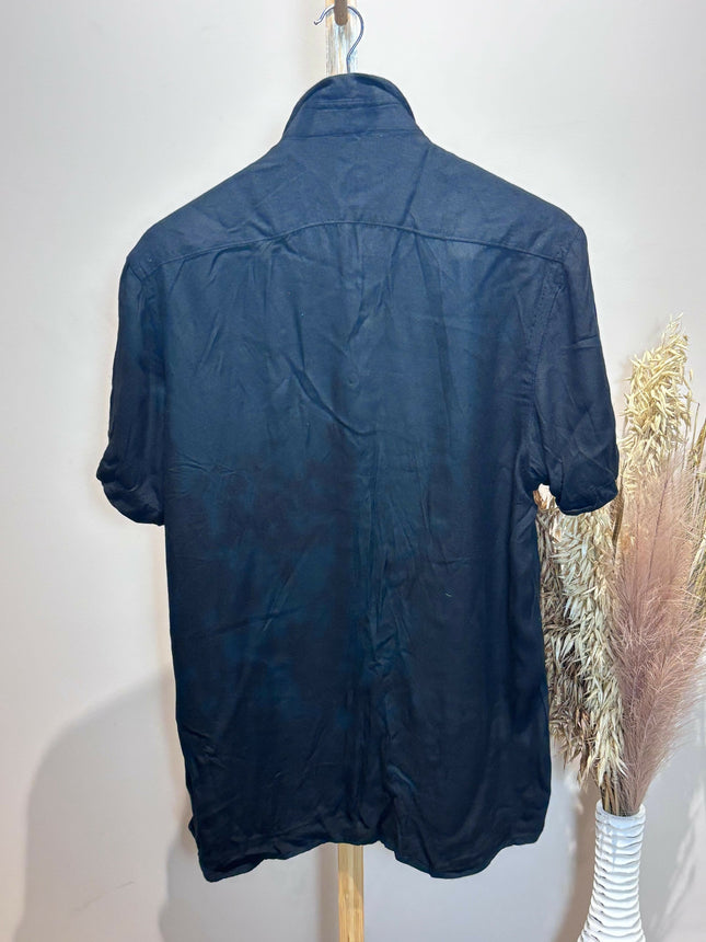 Men's Casual Black Half Sleeve Shirt - XL size