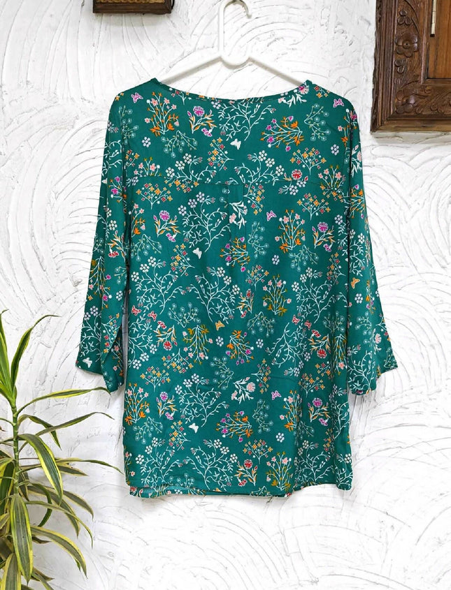 LIVA Women's Emrald (Sea Green) Beautiful Tunic Top - XL Size