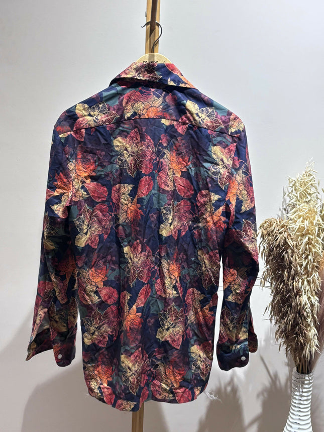 Men's Casual Floral Print Shirt - XL Size