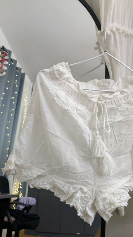 Women's Nightsuit White Cotton - S size