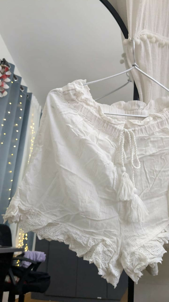 Women's Nightsuit White Cotton - S size