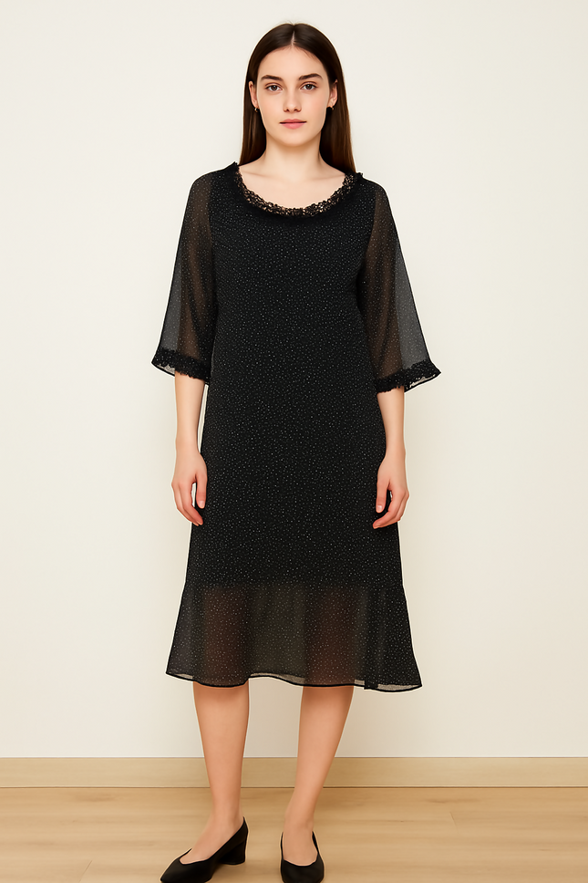 Women's Casual Black Dress - L Size