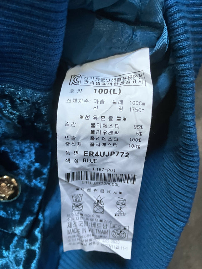 Evisu Tiger Velour Sukajan Blue Embroidery Bomber Jacket Japan Style