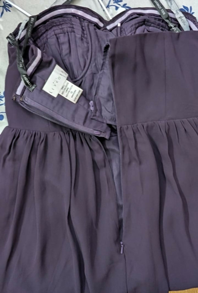 Women's Vintage violet Dress with Corset Inside - XS Size