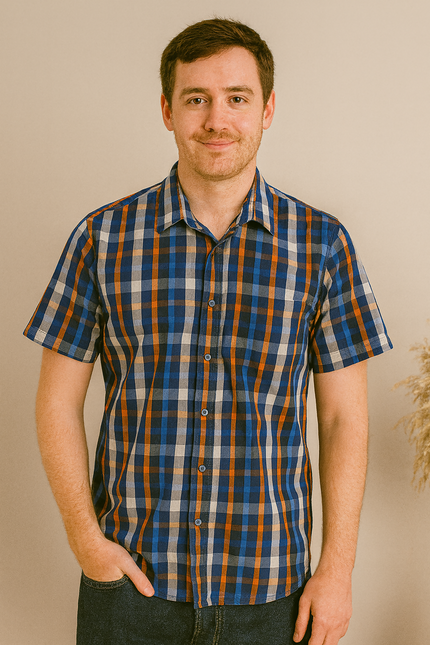 Men's Casual Blue Shirt - M Size