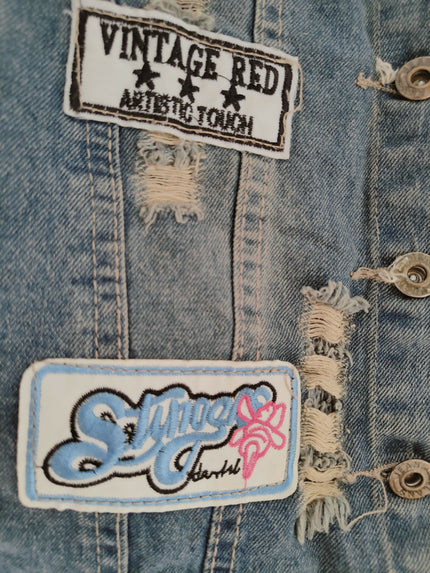 Women's Denim Patchwork Jacket - S Size