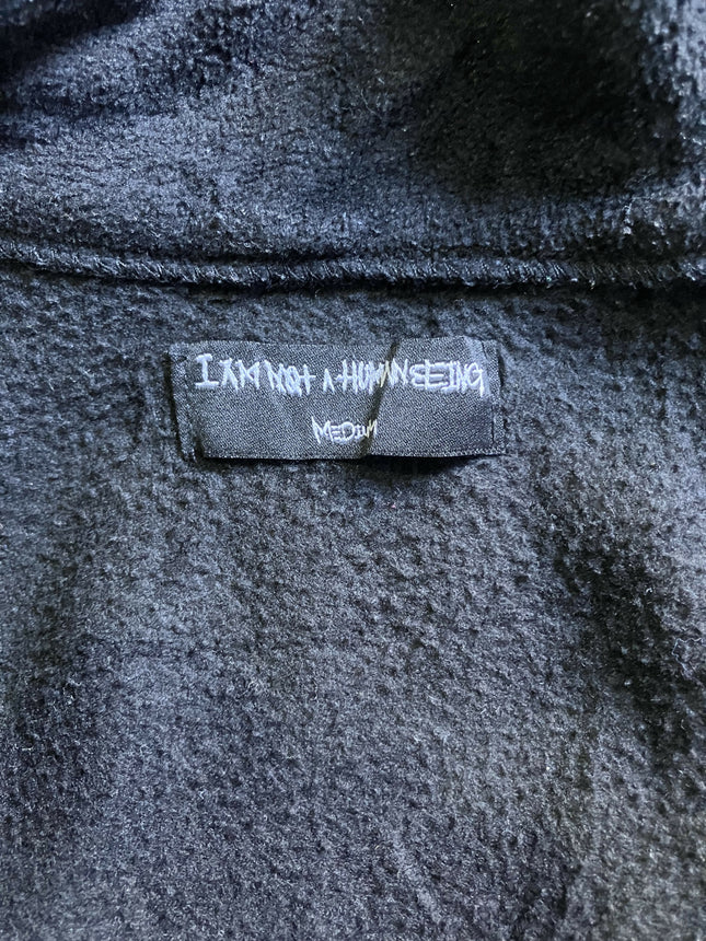 IAMNOTHUMANBEING Men's Fleece Black jacket(Sherpa) - L Size