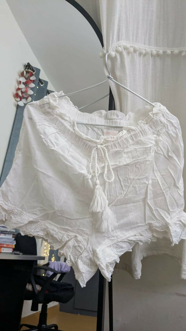 Women's Nightsuit White Cotton - S size