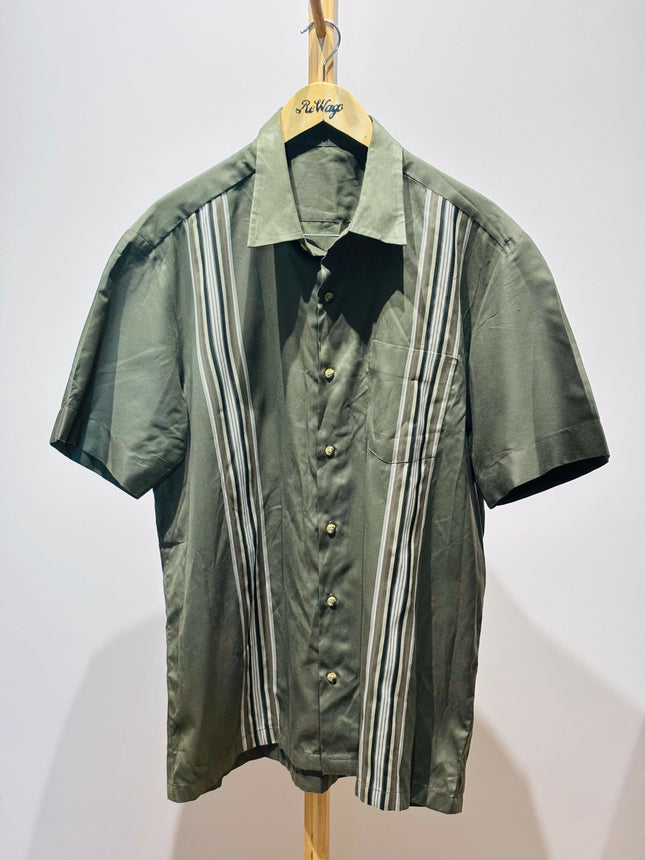 Men's Casual Muted Olive Green Shirt - XXXL size