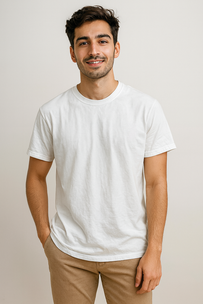Men's Casual White Shirt - L Size