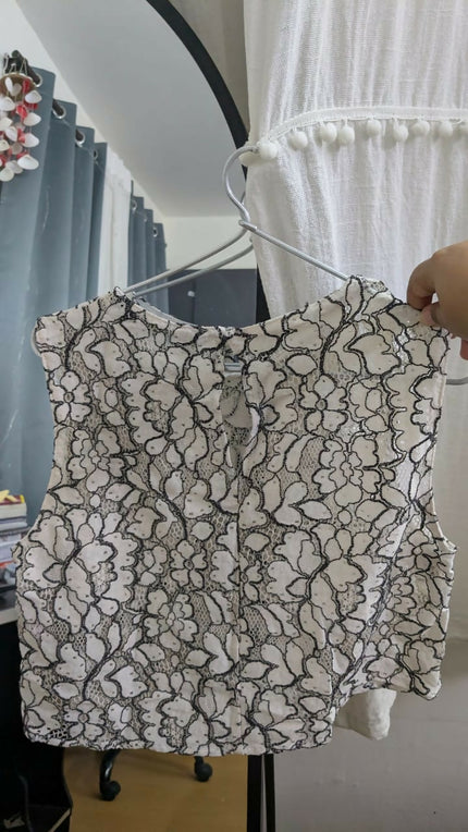 Women's Casual White Crop Top - S Size