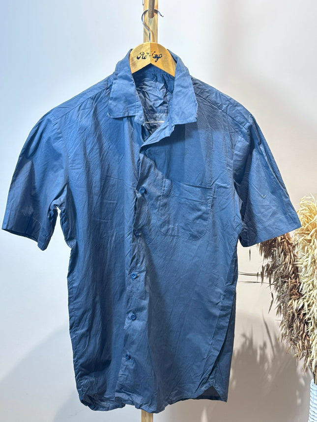 Men's Casual Deep Slate Blue Shirt – XXL Size