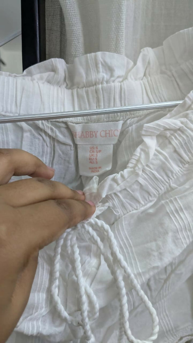 Women's Nightsuit White Cotton - S size