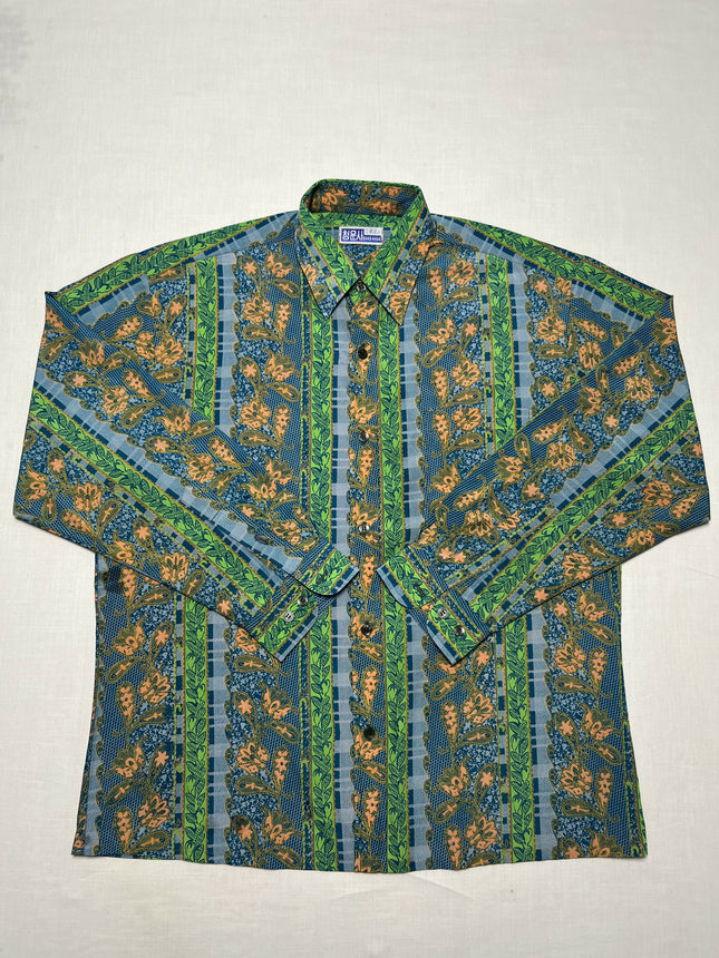 Retro Print Long Sleeve Shirt