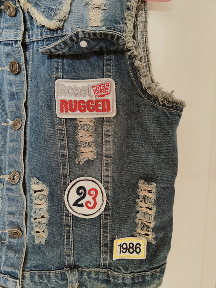 Women's Denim Patchwork Jacket - S Size