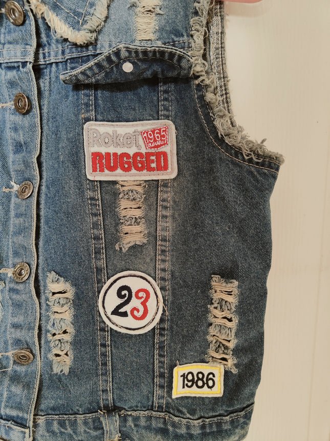Women's Denim Patchwork Jacket - S Size