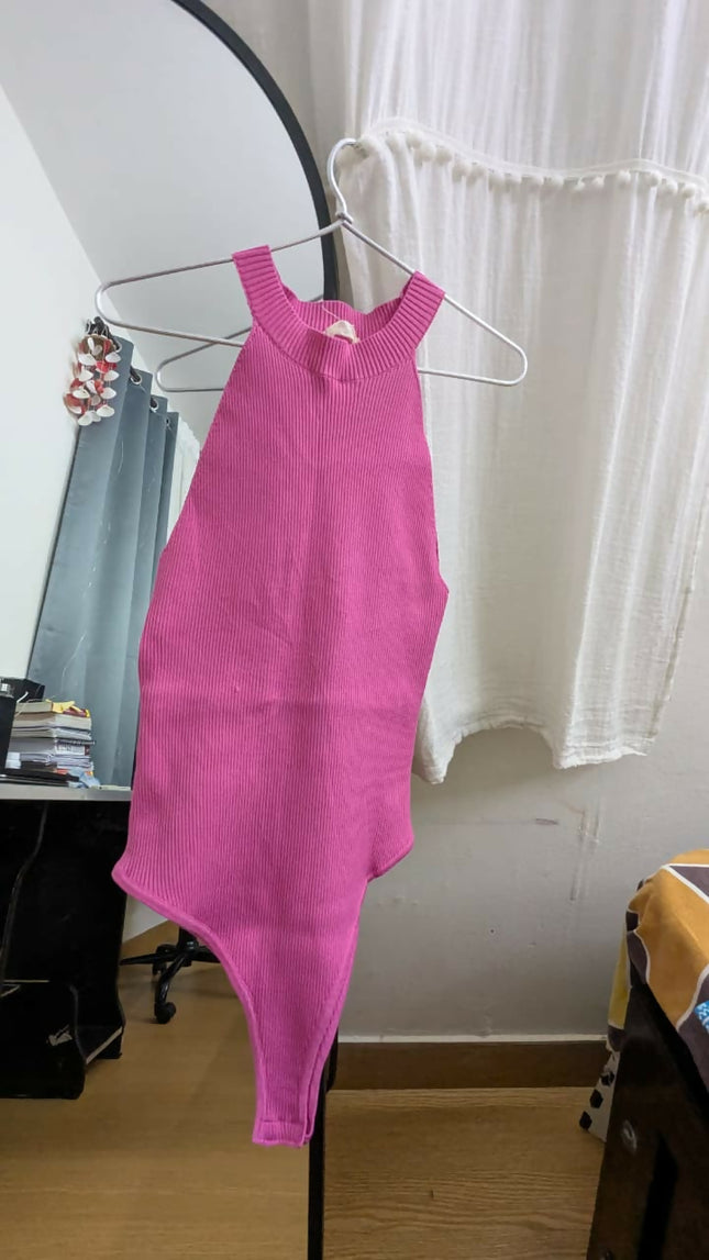 Women's Hot Pink Bodysuit - M Size