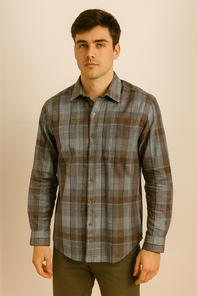 Mens's Casual Slate Blue-Gray Shirt - XXL Size