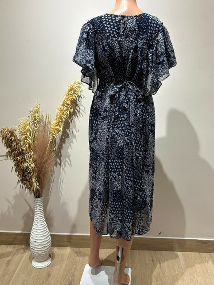 Women's Casual Navy Blue Dress - XL Size