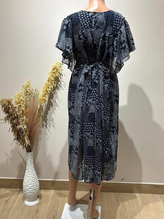 Women's Casual Navy Blue Dress - XL Size